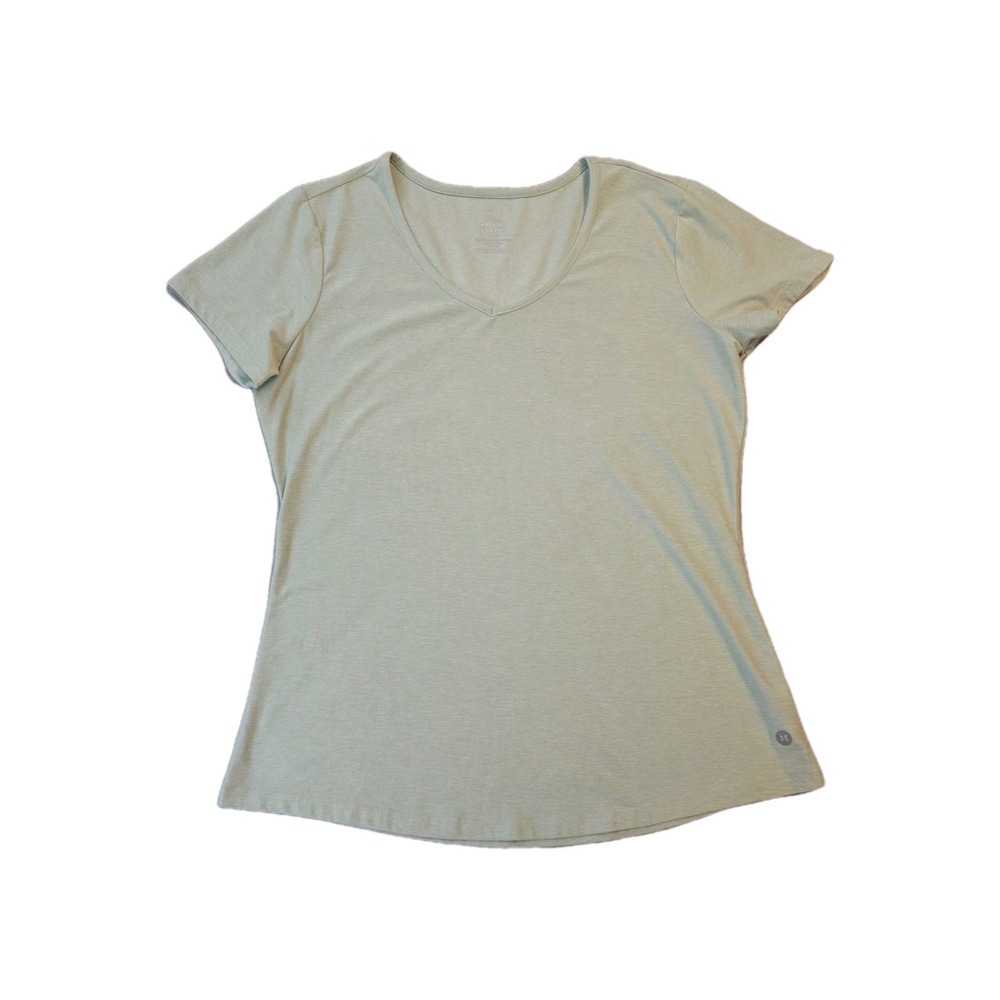 RBX Women's XL V Neck T shirts Poly/Spandex Light‎ Green Short Sleeve